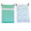 Tea Towels twin pack - Raindrops & Chevron green - Neapolitan Homewares Tea Towels twin pack - Raindrops & Chevron green - Neapolitan Homewares