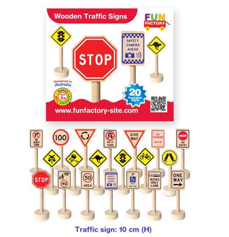 Fun Factory Wooden Traffic Signs Play Set