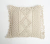 Macrame Fringed Square Cushion Cover Macrame Fringed Square Cushion Cover
