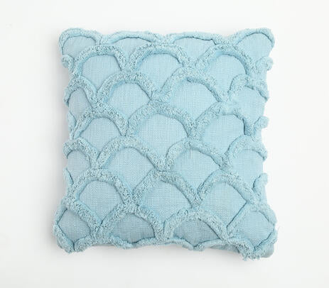 Hand Tufted Scallop Square Cushion Cover