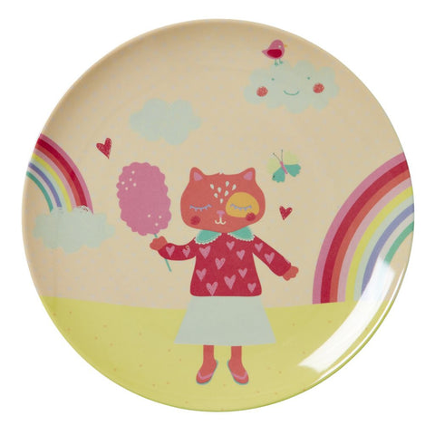 RICE Kids Melamine Plate - Girls Happy Camper - Neapolitan Homewares