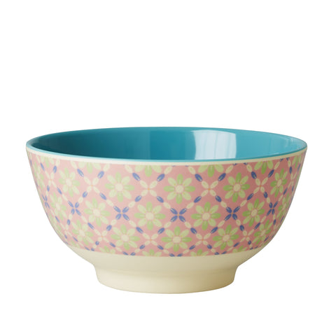 RICE melamine two tone bowl - Flower Tile - Neapolitan Homewares