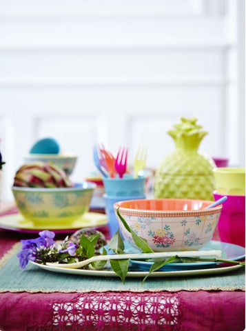 RICE melamine two tone bowl - Embroidery Flower - Neapolitan Homewares