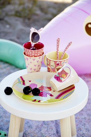 RICE Kids Melamine Plate - Girls Happy Camper - Neapolitan Homewares