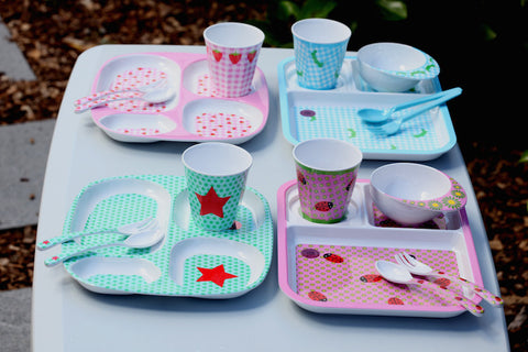 RICE Kids melamine tray - Red Star print - Neapolitan Homewares