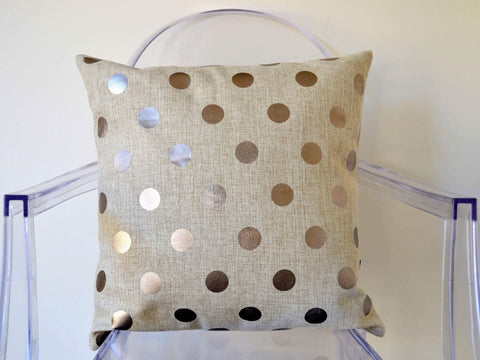 A Tea with the Queen cushion cover - pewter dots - Neapolitan Homewares
