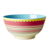 RICE melamine two tone bowl - Striped Print - Neapolitan Homewares RICE melamine two tone bowl - Striped Print - Neapolitan Homewares