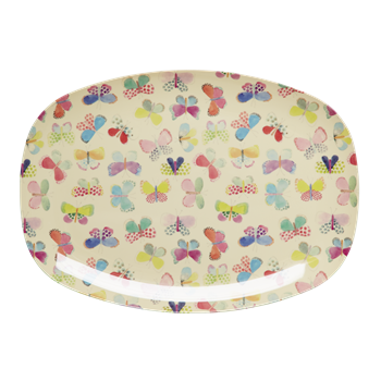 RICE melamine rectangular plate - Butterfly print - Neapolitan Homewares