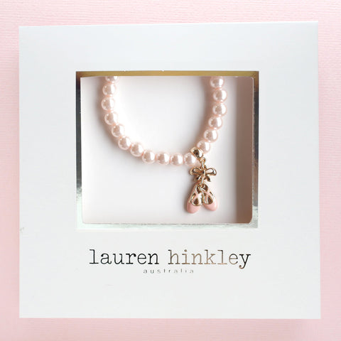 Lauren Hinkley:  Pink Pearl Ballet Slippers Bracelet