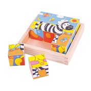 Bigjigs Toys - Safari Cube Puzzle - Neapolitan Homewares