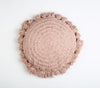 Hand Knitted Round Cushion Cover - Dusty Pink