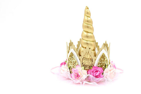 Love Crush Crown - Unicrown Gold Lace with Flowers - Neapolitan Homewares