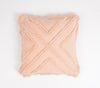 Hand Tufted Square Cushion Cover - Peach