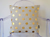 A Tea with the Queen cushion cover - gold dots - Neapolitan Homewares