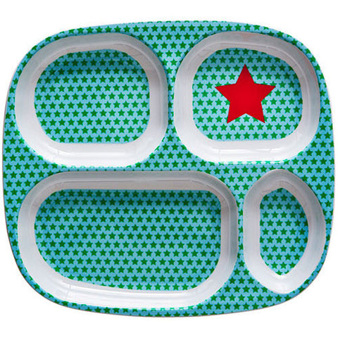 RICE Kids melamine tray - Red Star print - Neapolitan Homewares